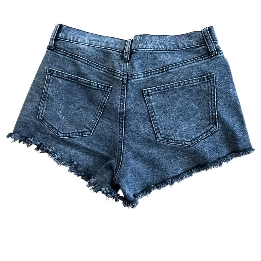 Juniors’ RE Generation Black Jean Shorts Size 7